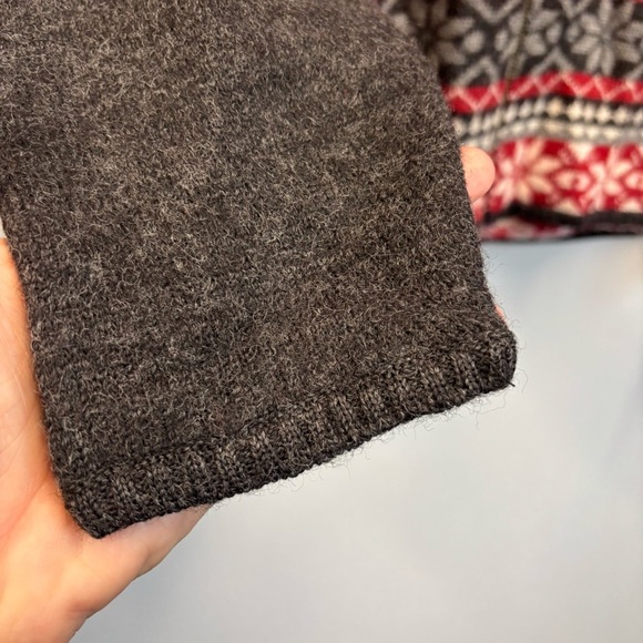 Woolrich Large Sweater Hooded Cardigan Twin Lake Fair Isle Nordic Wool Full Zip - Picture 10 of 14